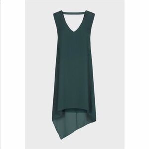 BCBGMAXAZRIA “Shana” High-Low Asymmetric Dress Green Tall Women